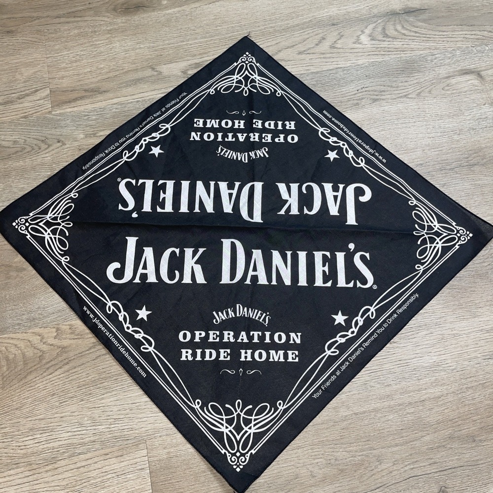 Lot Of 4 JACK DANIELS Old No.7 Black 21x21 Bandana Harley Daniel's NWOT